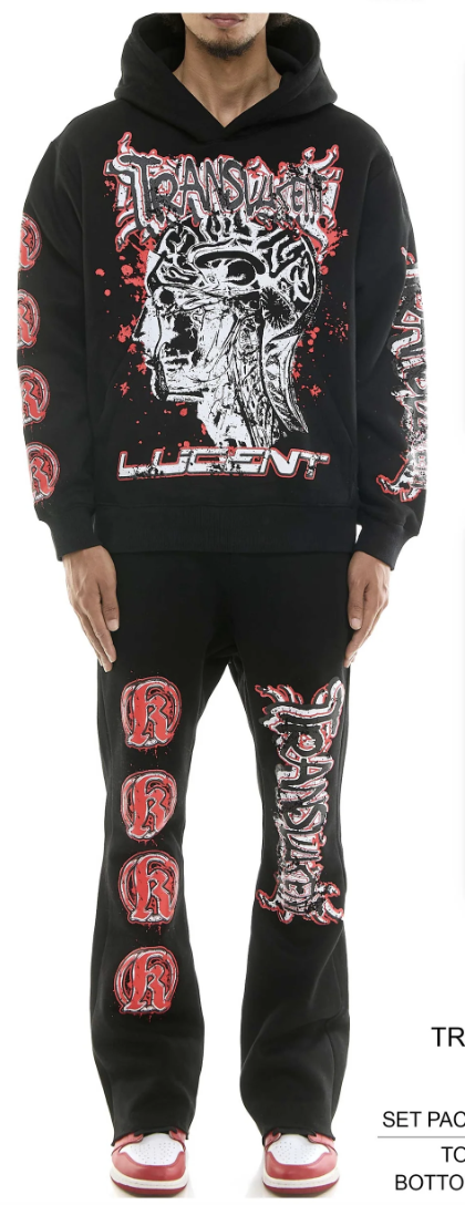 KDNK - BLACK TRANSLUCENT SWEATSUIT