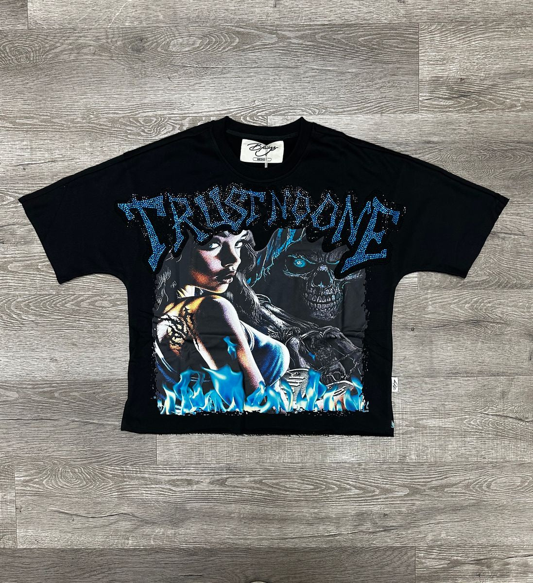 BKYS- "TRUST NO ONE" F-TERRY CROPPED T-SHIRT