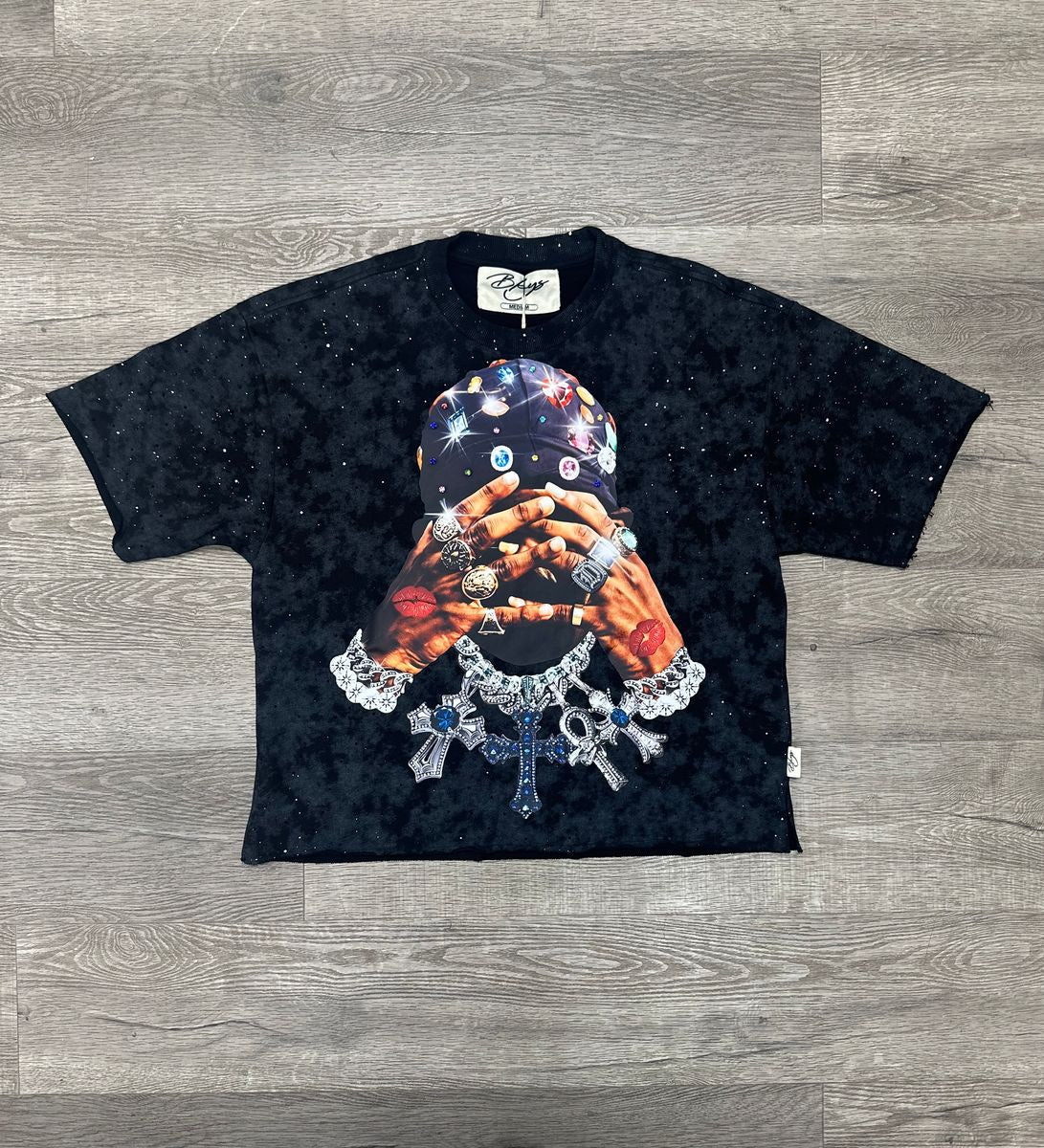 BKYS- "RICH" F-TERRY CROPPED T-SHIRT