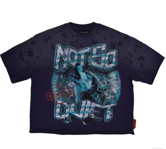 First Row -Warning Not So Quiet Howling Wolf Cropped Tee