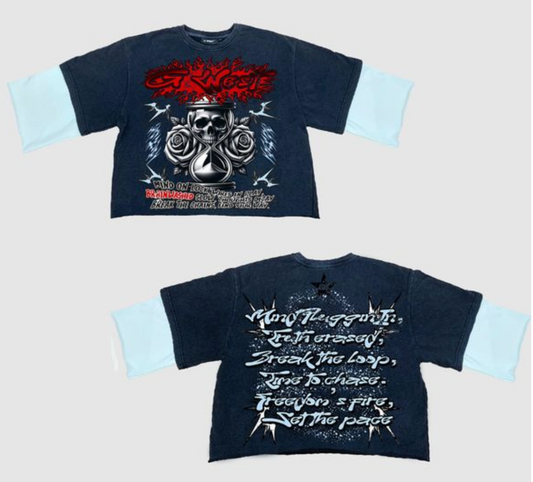 G WEST - 3/4 TWO TONE SLEEVE T SHIRT