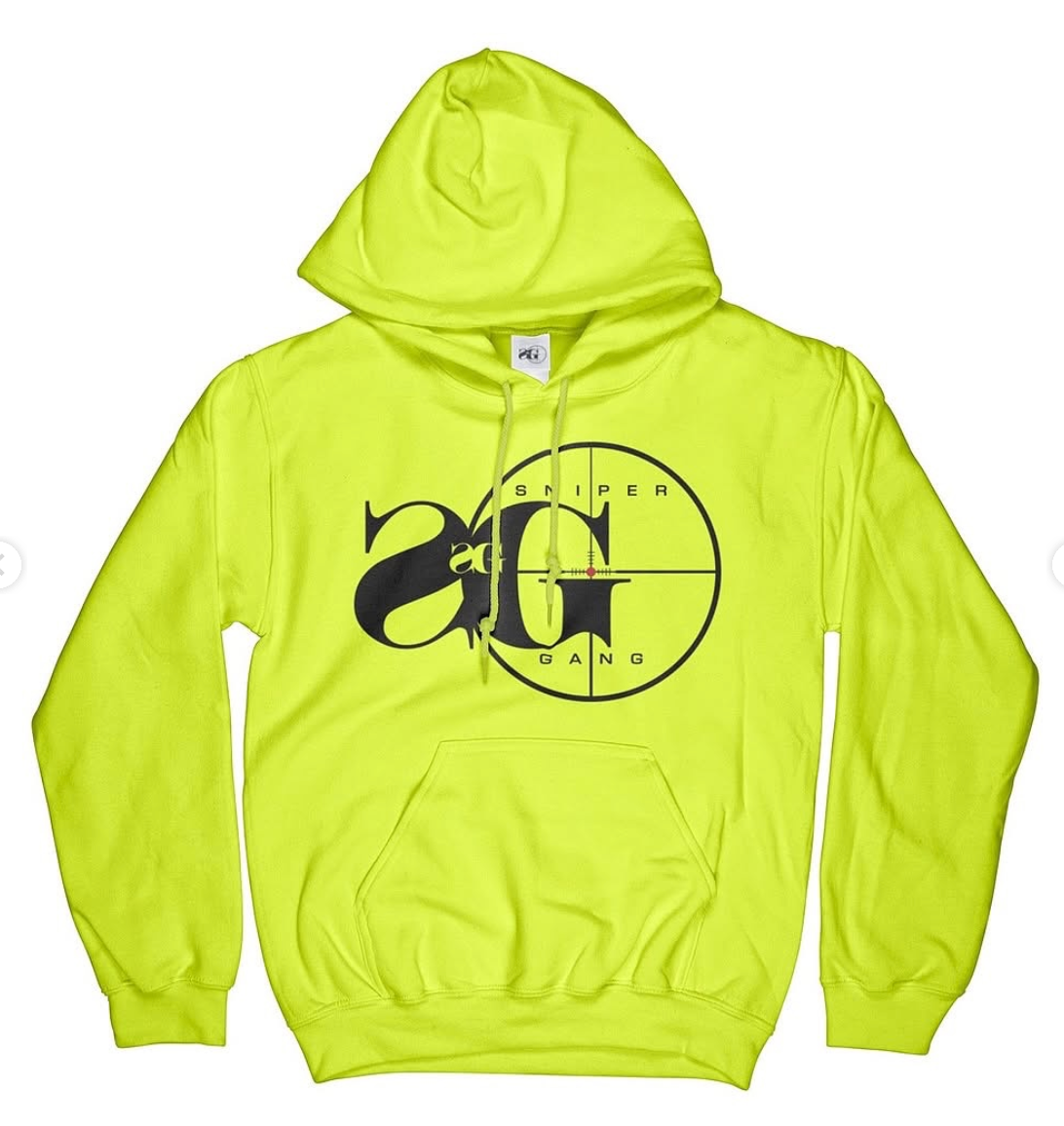 Sniper Gang - Hoodie: Sniper Gang Logo (Safety Green)