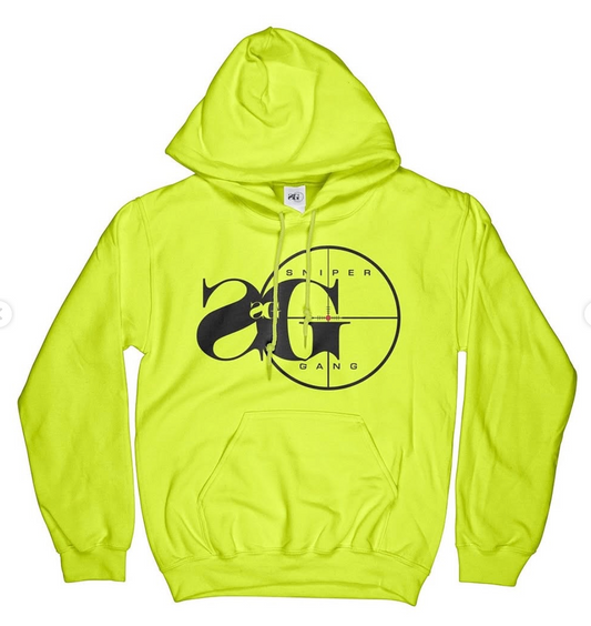 Sniper Gang - Hoodie: Sniper Gang Logo (Safety Green)